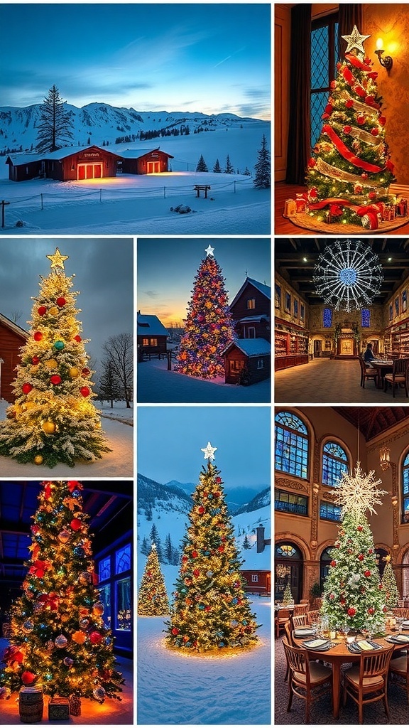 A collage of stunning Christmas images featuring snowy scenes, festive decorations, and joyful celebrations.